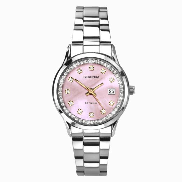 Sekonda Sekonda Catherine Ladies Watch | Silver Case & Stainless Steel Bracelet with Pink Dial | 40475