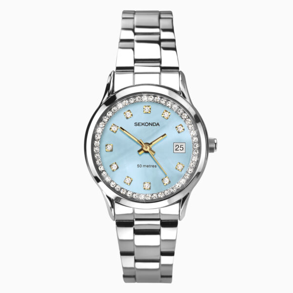 Sekonda Sekonda Catherine Ladies Watch | Silver Case & Stainless Steel Bracelet with Blue Dial | 40476