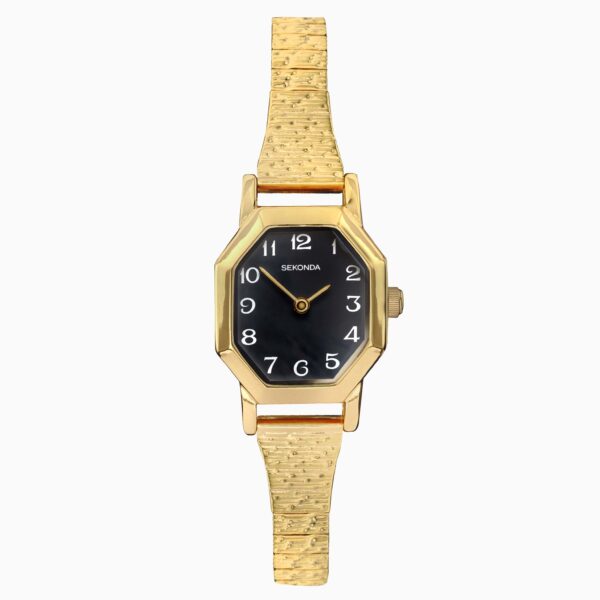 Sekonda Sekonda Mila Ladies Watch | Gold Case & Stainless Steel Bracelet with Black Dial | 40497