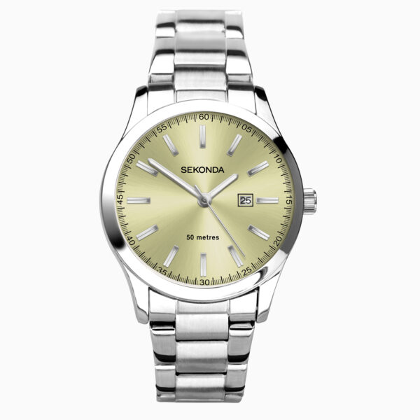 Sekonda Sekonda Taylor Ladies Watch | Silver Alloy Case & Stainless Steel Bracelet with Yellow Dial | 40547