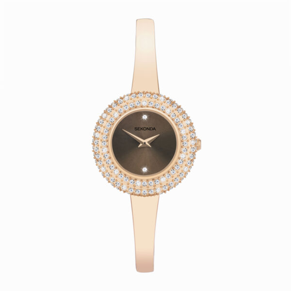 Sekonda Sekonda Radiance Ladies Watch | Rose Gold Brass Case & Bracelet with Brown Dial | 40589