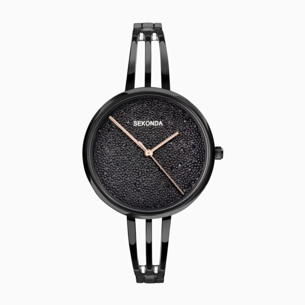 Sekonda Sekonda Stardust Ladies Watch | Black Alloy Case & Bracelet with Black Dial | 40593