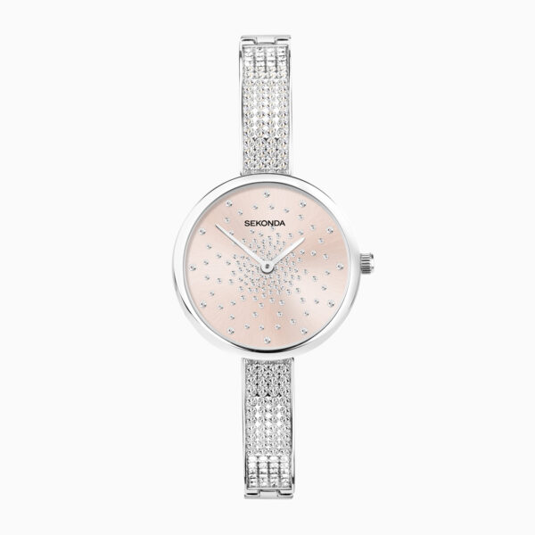 Sekonda Sekonda Celeste Starlet Ladies Watch | Silver Alloy Case & Bracelet with Pink Dial | 40596