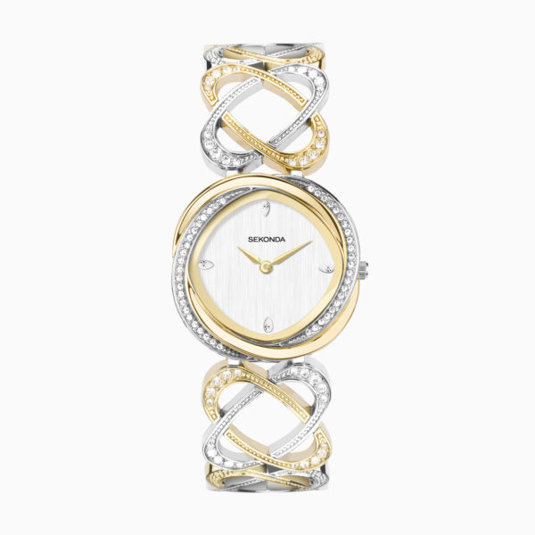 Sekonda Sekonda Hidden Hearts Ladies Watch | Two Tone Alloy Case & Bracelet with Silver Dial | 40600