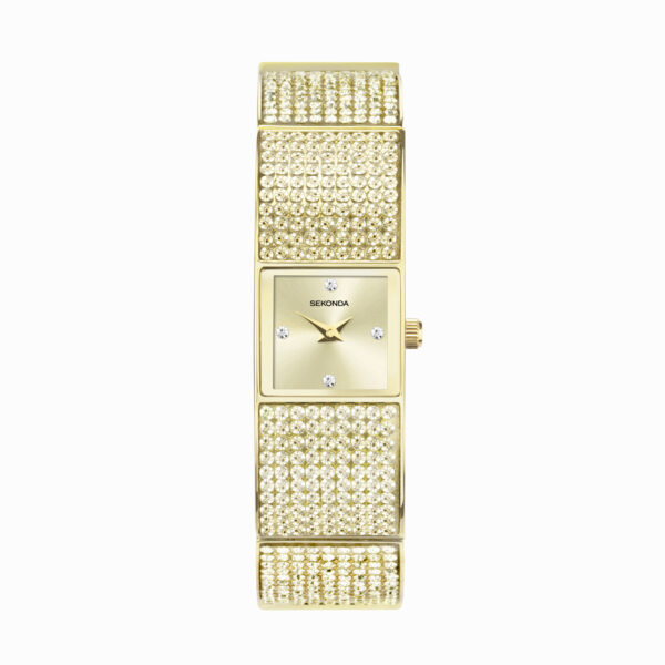 Sekonda Sekonda Crystal Ladies Watch | Gold Alloy Case & Bracelet with Champagne Dial | 40603