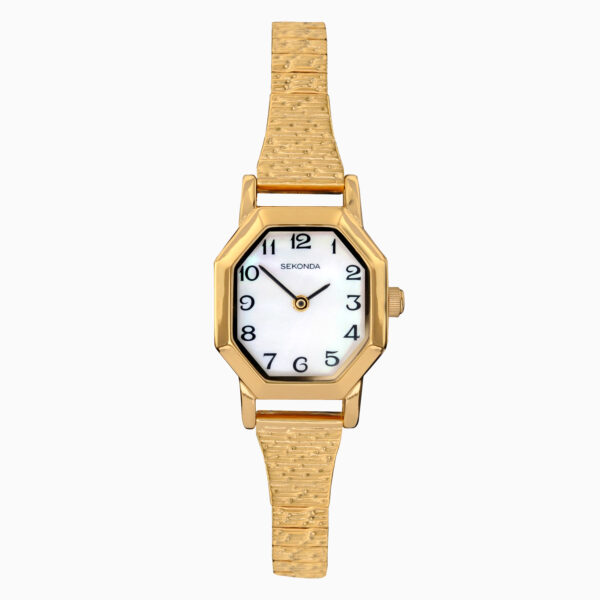 Sekonda Sekonda Easy Reader Ladies Watch | Gold Case & Stainless Steel Expander with White Dial | 4265