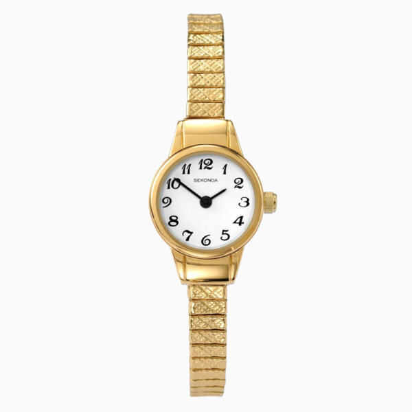 Sekonda Sekonda Easy Reader Ladies Watch | Gold Case & Stainless Steel Expander with White Dial | 4474