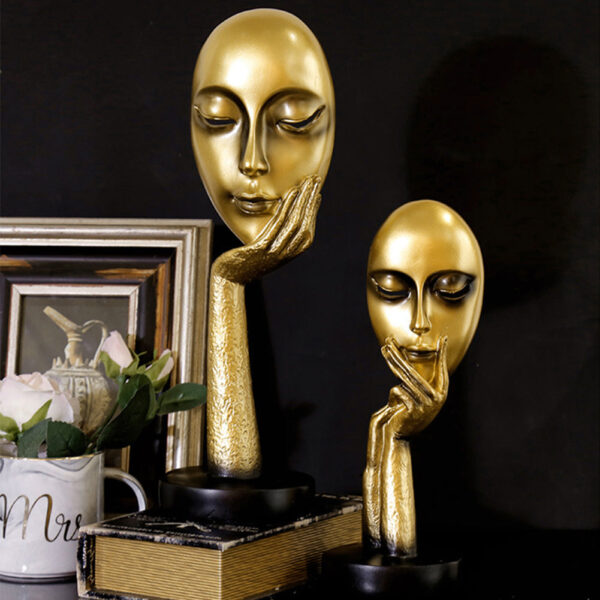 Abstract Resin Woman Face Statue Home Decoration