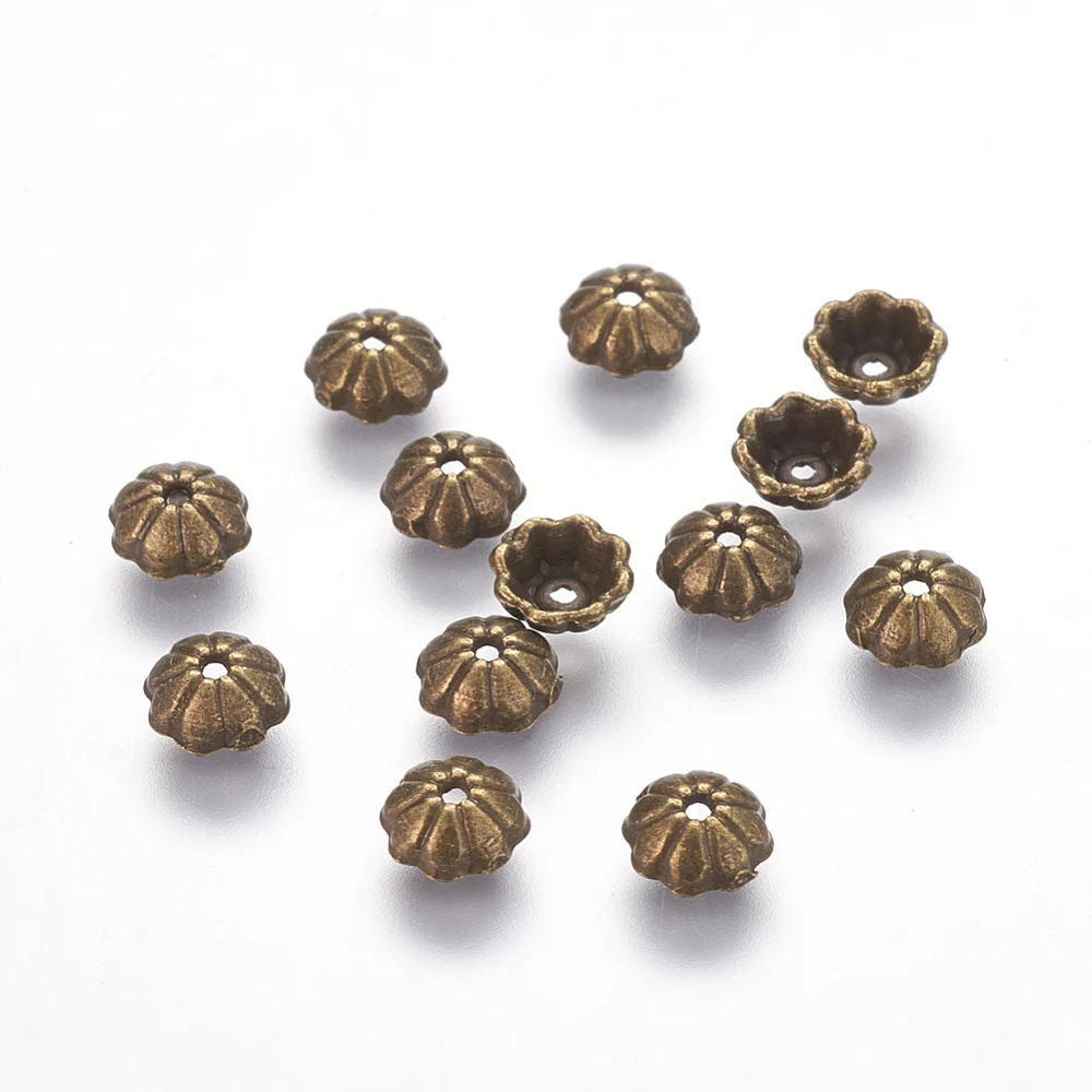 500 pcs Tibetan Style Bead Caps Half Round Antique Bronze for Making Jewelry Bracelet EAarring Necklace Charms Accessories