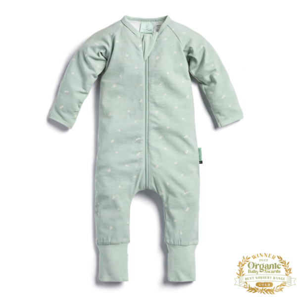 ergoPouch ErgoPouch - Organic Layers Long Sleeve Babygrow - Sage - Mild 0.2 TOG - 03-06M