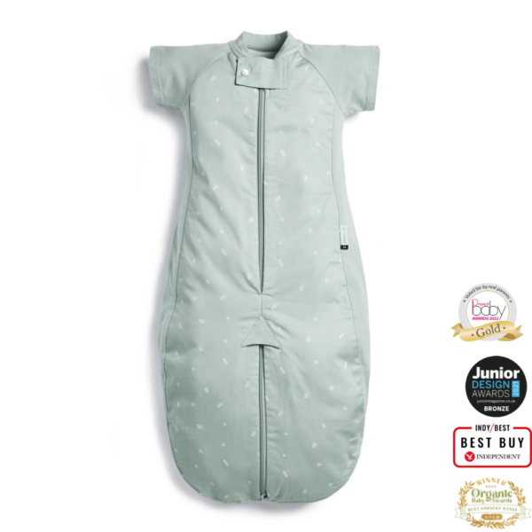 ergoPouch ErgoPouch - Organic All Year Short Sleeved 2 in 1 Sleeping Suit Bag - Sage - 1.0 TOG - 4-6 Year