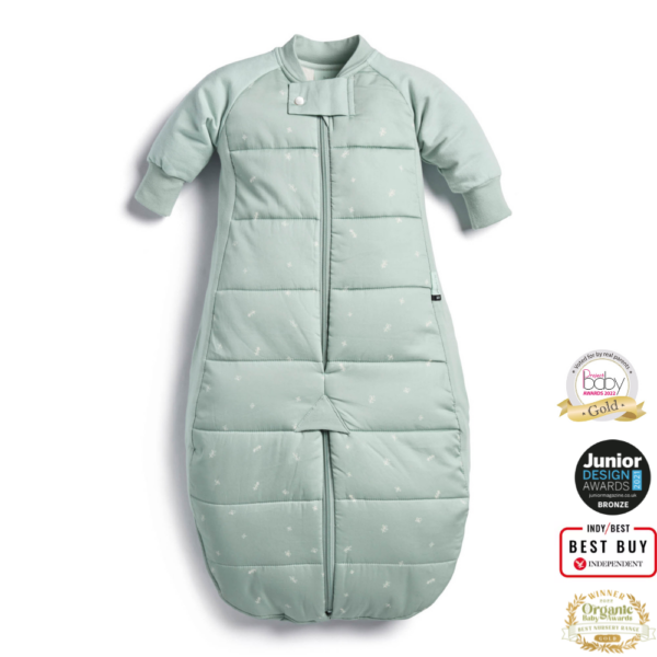 ergoPouch ErgoPouch - Organic Winter Long Sleeved 2 in 1 Sleeping Suit Bag - Sage - 2.5 TOG - 4-6 Year