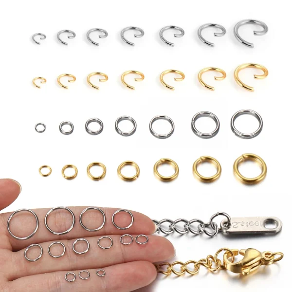 100-200pcs/lot Stainless Steel Open Jump Rings Split Rings Connectors For DIY Jewelry Making Supplies Accessories Wholesale