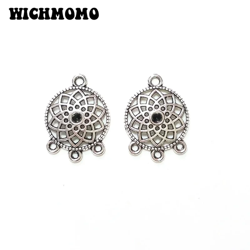 Fashion 18mm 10pieces/bag Zinc Alloy Porous Connector Charms Linker for DIY Necklace Earring Jewelry Accessories