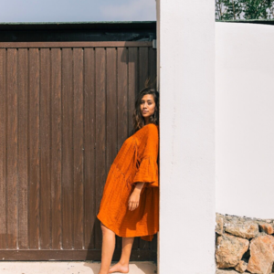A Perfect Nomad SYMI DRESS, OCHRE - BLACK ONE SIZE