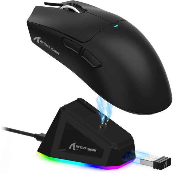 ATTACK SHARK X11 Lightweight Three-mode Wireless Gaming Mouse with RGB Charging Dock Optical Sensor PAW3311 22K DPI PC/Mac