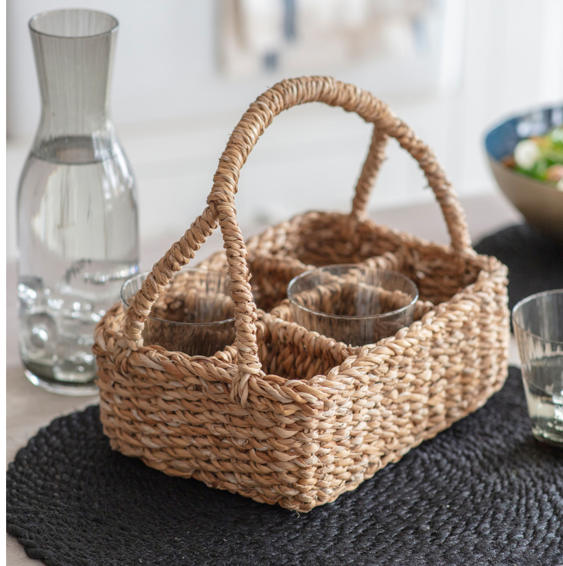 Seagrass Glass Carrier - Funky Chunky Furniture