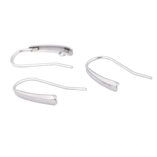 40pcs Stainless Steel Earring Hooks Findings With Loop Diy Ear Wire Clasps For Jewelry Making Supplies 12x21mm