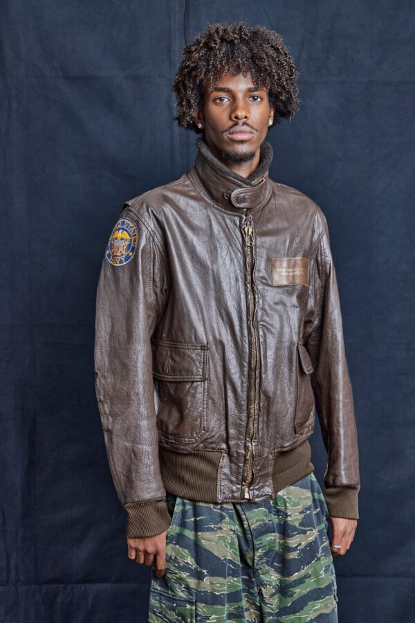 Vintage Recruiter Brown Leather Jacket | Size: M