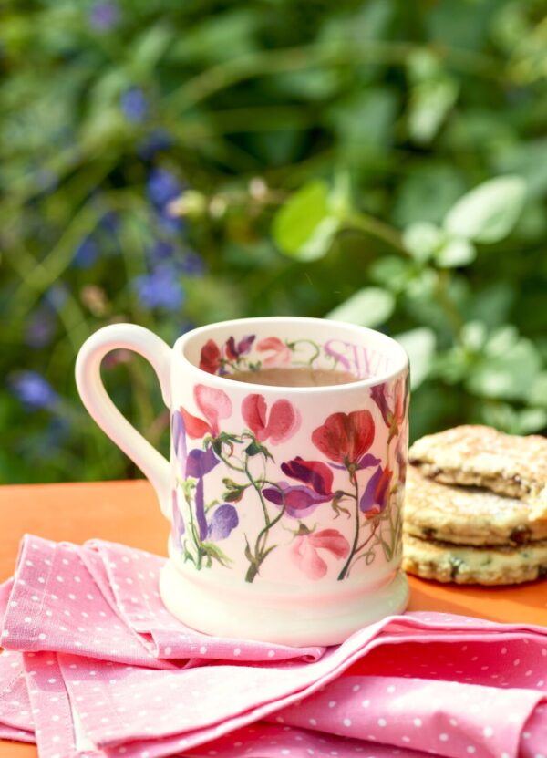 Emma Bridgewater  Seconds Sweet Pea Multi 1/2 Pint Mug - Unique Handmade & Handpainted English Earthenware Tea/Coffee Mug