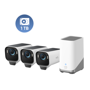 eufyCam S3 Pro 3-Cam Kit + 1 TB Hard Drive white