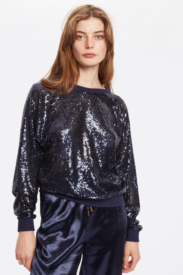 Ulla Sequin Sweatshirt - Navy