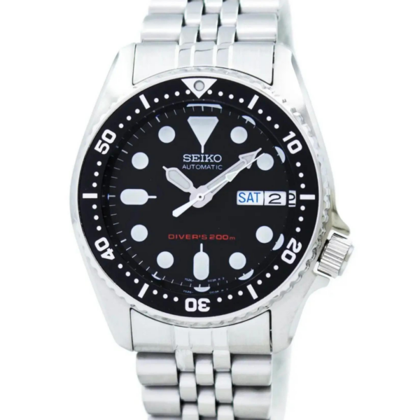 Seiko Divers Automatic Black Dial Stainless Steel Jubilee Bracelet Men's Watch SKX013K2