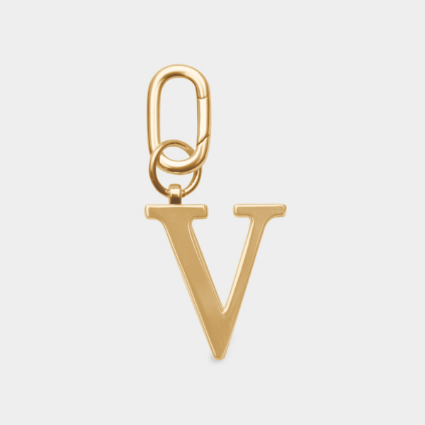 Women's V - Gold Metal Letter Keyring