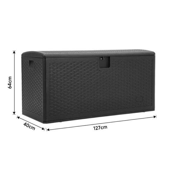 127CM Wide Lockable Waterproof Rattan Outdoor Storage Box