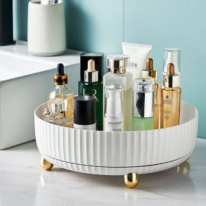Rotating Round Spice Storage Rack Tray Turntable Organizer