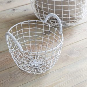 White Wire Basket - Small - Funky Chunky Furniture