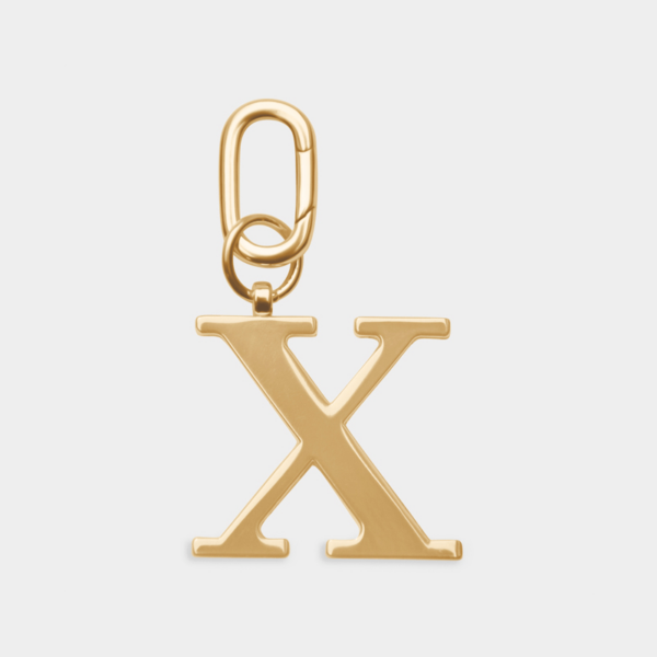 Women's X - Gold Metal Letter Keyring