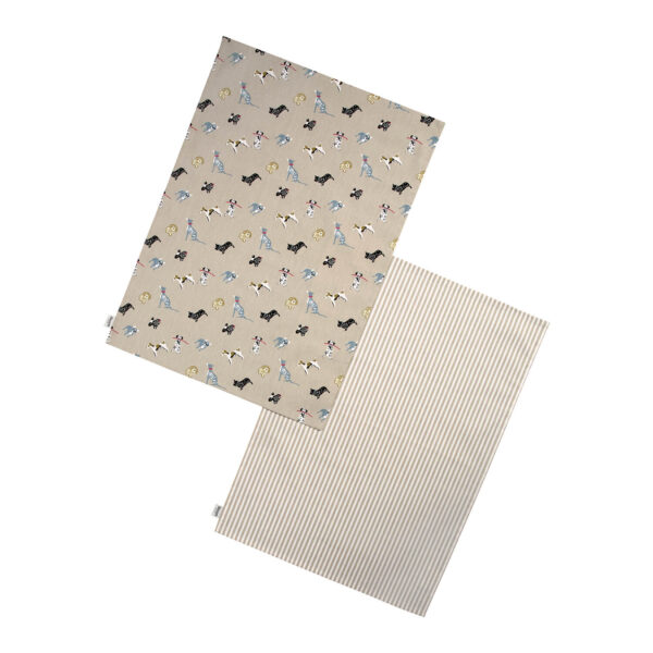 Woof Set Of 2 Tea Towels Stone