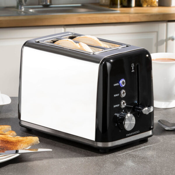 Daewoo Kensington 2 Slice Toaster Black