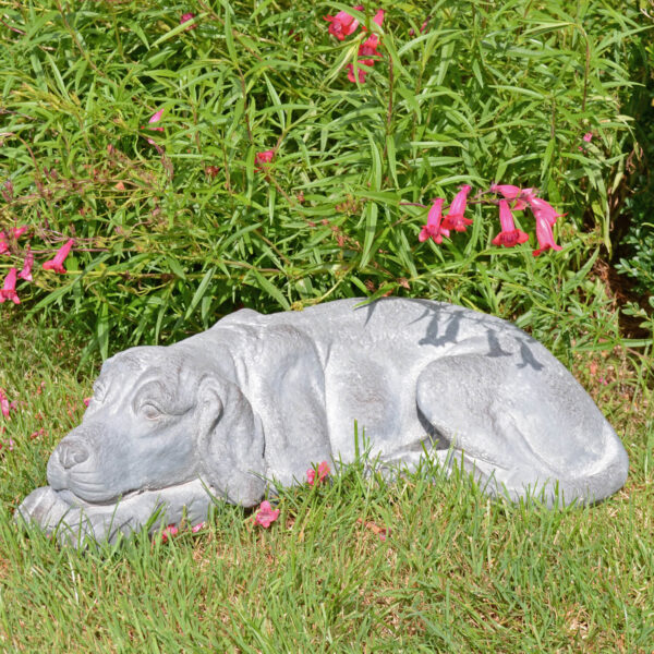 Dog Lying 15Cm Blue Iron Effect