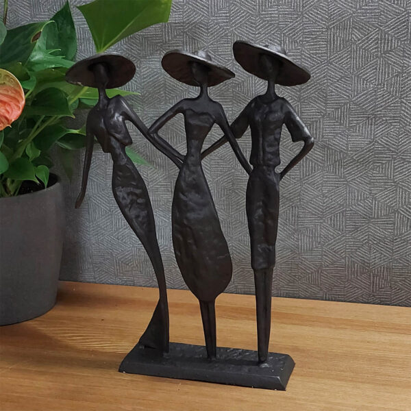 Ladies At The Races Iron Figurine 27Cm Mocha