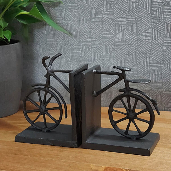 Bicycle Iron Book Ends 13Cm Mocha