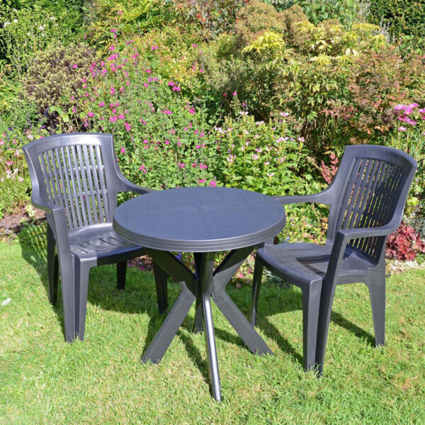 Tivoli Bistro Table 2 Parma Chairs Anthracite