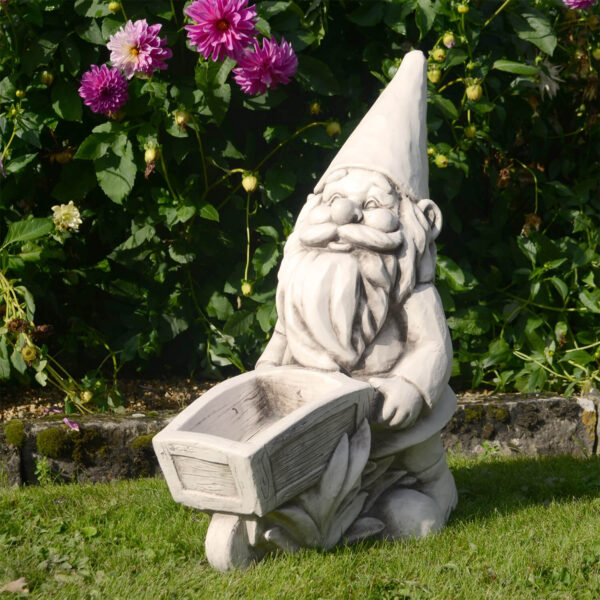 Wheelbarrow Gnome 60Cm Antique Stone Effect