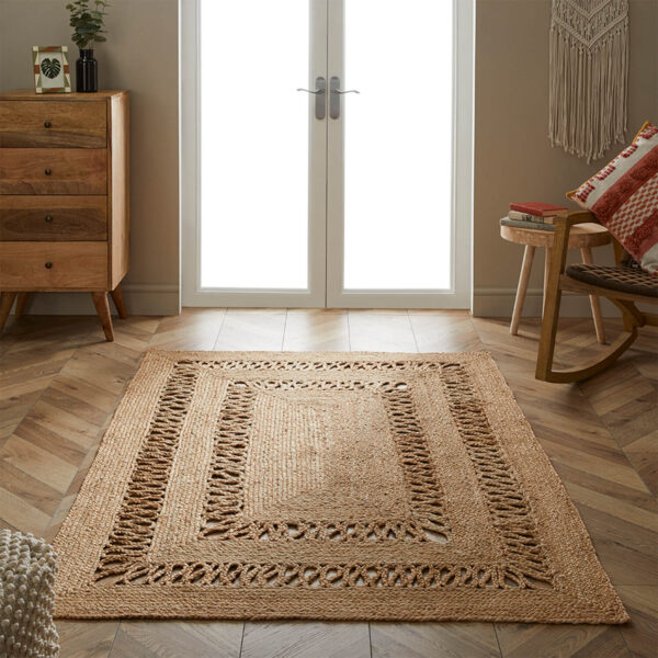 Castlefield Jute Swirl 80X150Cm Natural Rug