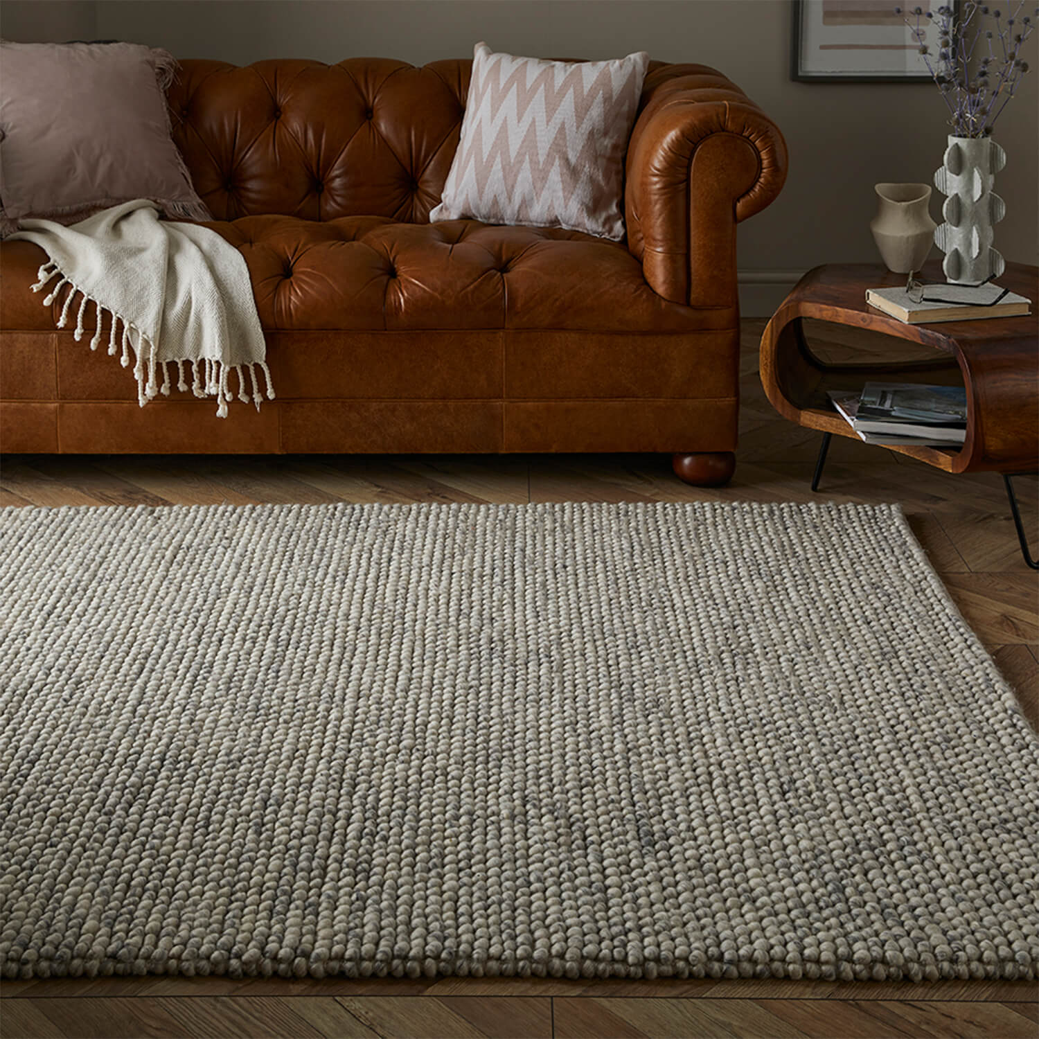 Delilah Wool 120X170Cm Mottled Cream Rug