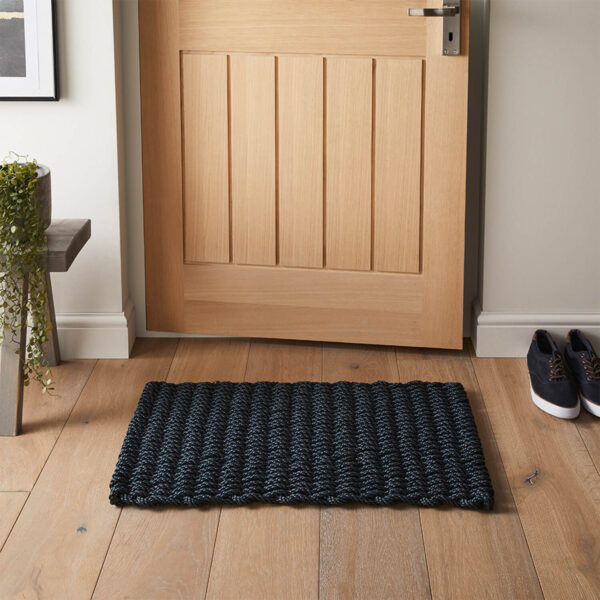 Didsbury Braided 45X75Cm Navy Door Mat