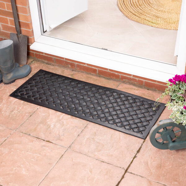 Reddish Rubber Lattice 45X120Cm Door Mat