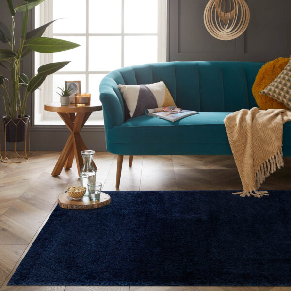 Sophia Shaggy Polyester 120X170Cm Navy Rug