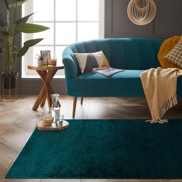 Sophia Shaggy Polyester 120X170Cm Teal Rug