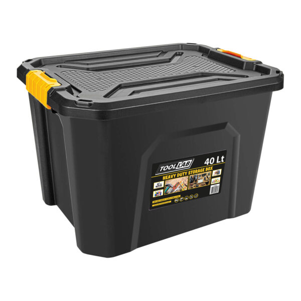 Tool Lab 40 Litre Heavy Duty Storage Box With Clip On Lid