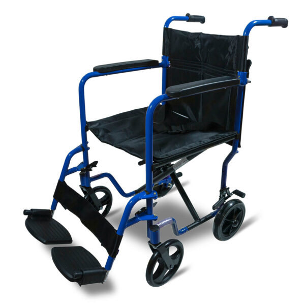 Aidapt Aluminium Compact Transit Wheelchair Blue