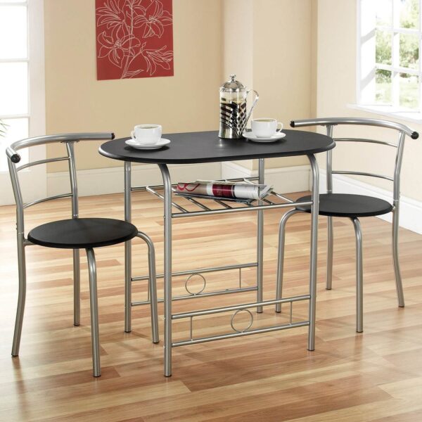 Black/Silver Compact Dining Set