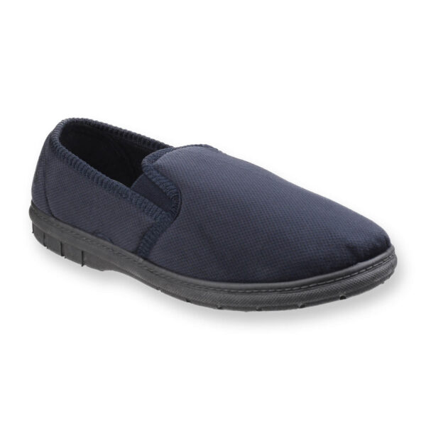 Uk 9 John Twin Gusset Memory Foam Slipper Navy