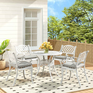 Retro Set of 2 Cast Aluminum Garden Chairs